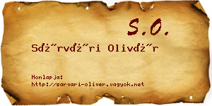 Sárvári Olivér névjegykártya