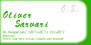 oliver sarvari business card